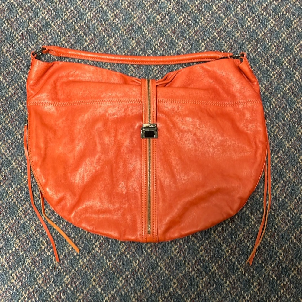 Used Rebecca Minkoff slouchy shoulder bag in red with dust bag